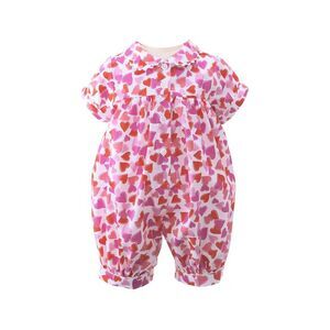 Rachel Riley Girls  Confetti Heart Babysuit, Pink